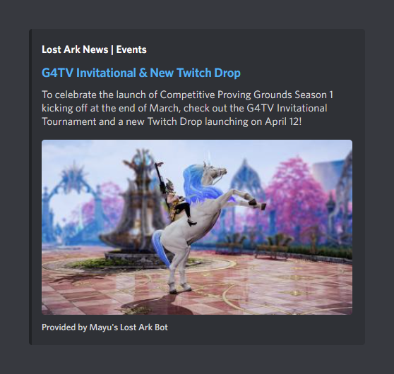 Discord embed message which shows notification from their News website